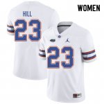 Women's Florida Gators #23 Jaydon Hill NCAA Jordan Brand White Authentic Stitched College Football Jersey MRC0662SU